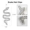 TEBIEKOY Snake Hair Pins with Sparkly Rhinestones Hair Clips, 4 Pcs Alloy Snake Hair Clips Set, Crystal Hair Accessories Headdress for Girls and Women