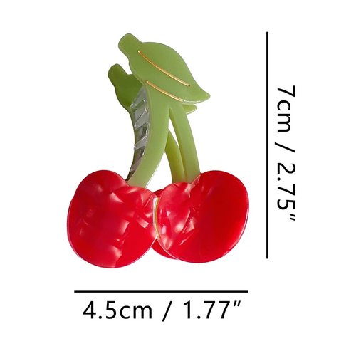 Cherry Acetate Claw Clip,Acetate Hair Clips,Big Hair Clips for Women