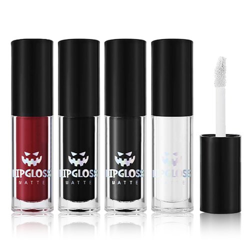 4Pcs Black Lipstick Eye Black Stick Fake Blood Lip Gloss Matte Glitter Waterproof Lip Stain For Halloween Makeup Kit Face Body Paint Cosplay Football Baseball Softball Athletes Costume Accessorie