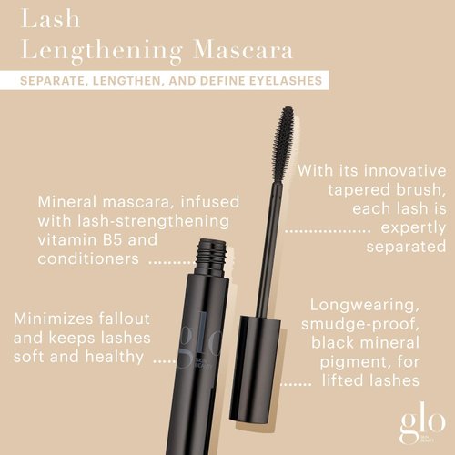 Glo Skin Beauty Lash Lengthening Mascara - Separate, Lengthen and Define Eyelashes, Mineral Makeup for Flawlessly Full & Lustrous Lashes