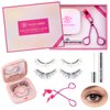 Dual Magnetic Eyelashes, Magnetic Eyelashes without Eyeliner 4D Natural Look Reusable Easy to Wear, Soft Magnets False Eyelashes with Applicator No Glue, Goddess