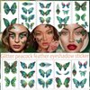 13 sheets Glitter Butterfly Temporary Tattoo Sticker Peacock Feather Star Rhinestone for Women Face Eye Makeup Wings Fake Tattoo Stickers Birthday Party Favors