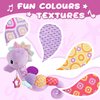 AWOTOY Baby Toys 0-6-12 Months,Musical Stuffed Animals Activity Soft Infant Toys with Multi-Sensory Crinkle, Rattle and Textures,Boys Newborn Baby Girl Toys, Seahorse, Purple