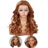Domiso 24 Inch Honey Blonde 13X4 Lace Front Wigs Human Hair Glueless Wigs Human Hair Brown to Blonde New Body Wave Wigs Updated Twisted Wave Wear and Go Glueless Wigs with Elastic Band