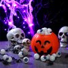 24 Pcs Halloween Eyeballs and 24 Pcs Realistic Plastic Spider Toys Halloween Scary Plastic Eyeballs Fake Spider Halloween Prank Props Small Size Funny for Halloween Decorations Gift