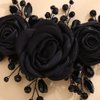 Rumtock Black Rose Flower Headband Handmade Side Headpiece for Women Girls Halloween Costume Jewelry Hair Accessories