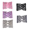 Lovef 5pcs Crystal Beaded Bow Magic Hair Comb Elastic Double Easy Clips Hair Clips Hair Accessories Insert Hair Jewelry