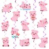 30pcs Cute Pig Party Hanging Swirl Decorations, Pink Piggy Pig Theme Ceiling Streamers Farm Animal Party Supplies Cartoon Pig Party Decor for Kids Birthday Party Baby Shower Room Decoration
