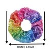 PNEIFON 4 Pack Hair Scrunchies, Sequin Scrunchies Elastic Stretch Sparkly Glitter Fashion Scrunchie Hair Tie Ponytail Holders Bun Cover for Girls and Women (style1)