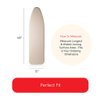 TIVIT Ironing Board Cover 15 x 48 Standard Chemical Free Eco-Friendly Padded Covers - Unbleached, Untreated Natural Cotton & Wool Pad - 2 Layer, 3 Fastener Straps, Pull Bungee Cord - Made in Italy