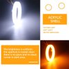 Qasim 1-Pair 70MM White+Amber Switchback 84SMD 4014 LED Car Angel Eyes Halo Ring DRL Fog Light Turn Signal Light Lamp 12V