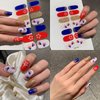 6 Sheets 4th of July Full Wrap Nail Stickers Self-Adhesive Patriotic Nail Polish Stickers Independence Day Nail Wraps Glitter USA Flag Star Design Gel Nail Strips Stickers for Women DIY Nail Decor
