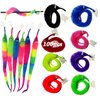 LE TOOTER 100 Pieces Fuzzy Worm Toys Fluffy Toy Worms Rainbow Worms on String Bulk Trick Toys Carnival Party Favors for Kid Cat