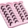14 Pairs 6D False Eyelashes Fluffy Faux Mink D Curl Volume 17mm Fake Lashes Wispy Fluffy Natural Look Eye Lashes Strip Pack