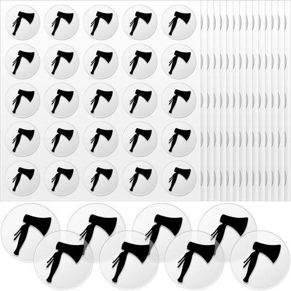 200 Pcs 8 Sheets Football Helmet Stickers Hatchet Award Decals 1-1/8 Inch Self Adhesive Hockey Stickers for Baseball Softball(Black on Clear)