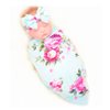 Galabloomer Receiving Blanket Headband Set Flower Print Baby Swaddle Receiving Blankets
