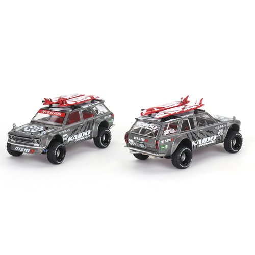True Scale Miniatures Model Car Compatible with Nissan Datsun KAIDO 510 Wagon 4×4 Kaido Offroad V1 1/64 Diecast Model Car Kaido House KHMG121