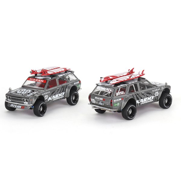 True Scale Miniatures Model Car Compatible with Nissan Datsun KAIDO 510 Wagon 4×4 Kaido Offroad V1 1/64 Diecast Model Car Kaido House KHMG121