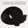 Full Shine Hand Tied Weft Hair Extensions Human Hair Sew In Hair Extensions Genius Weft Extensions Remy Hair Straight Human Hair Bundles Real Hair Extensions For Women Jet Black Color 1 60G 20 Inch