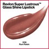 Revlon Lipstick, Super Lustrous Glass Shine Lipstick, High Shine Lipcolor with Moisturizing Creamy Formula, Infused with Hyaluronic Acid, Aloe and Rose Quartz, 008 Rum Raisin, 0.15 Oz