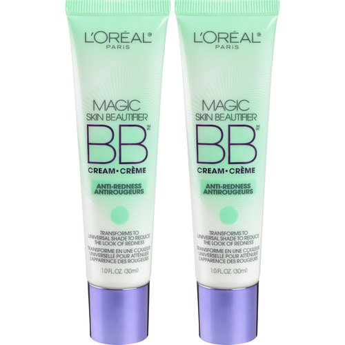 L'Oréal Paris Makeup Magic Skin Beautifier BB Cream Tinted Moisturizer, Anti-Redness, 1 fl oz, 2 Count