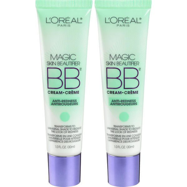 L'Oréal Paris Makeup Magic Skin Beautifier BB Cream Tinted Moisturizer, Anti-Redness, 1 fl oz, 2 Count