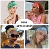 FULZTEY Wide Headbands for Women Floral Printed Boho Hairband Elastic Knotted Bandana Non Slip Workout Yoga Thick Turban Head Wrap Fashion Hair Accessories for Teen Girls 4Pcs