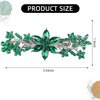 Vintage Crystal Hair Barrettes,Sparkly Glitter Crystal Rhinestones Flower Hair Clips French Style Hairpin Hair Accessories for Women Girls (Green)