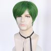 HUNIGIR Mens Green Wig Short Straight Wig Green Boys Anime Wig Heat Resistant Synthetic Halloween Cosplay Wig (Green)