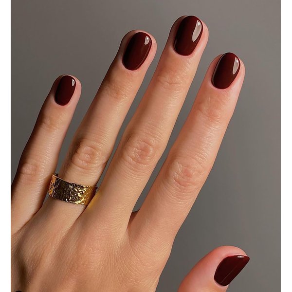 Wine Red Press on Nails Short Square SWEKKE Fake Nails Full Cover Fall False Nails with Nail Glue Red Solid Color Glossy Glue on Nails Acrylic Nails Artificial Nails for Women Girls 24Pcs