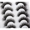 Pooplunch Cat Eye Look Fluffy False Eyelashes Thick Full Volume 16MM Wispy Curly Faux Mink Lashes 8D Fake Eyelash Strips 7 Pairs Multipack