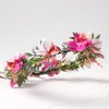 KorViSHOW Pink Tropical Flower Crown - Orchid Floral Headband Handmade Headpiece Renaissance Hair Accessories for Women Maternity Girl Halloween Carnival Wedding Cosplay