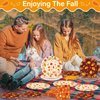 96Pcs Thanksgiving Party Supplies Fall Themed Party Plates and Napkins Autumn Pumpkins Leaves Paper Tableware Disposable Dinnerware Set Maple Party Decorations Favors for Holiday Picnic, Serves 24