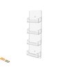 Marketing Holders Wall Business Card Holder with Hanging Hardware for 3.5" x 2" Gift Cards Clear Acrylic 4 Slot Display for Retail Stores and Tradeshows and Expos