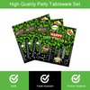 96 Pcs Ninja Superhero Birthday Party Plates and Napkins Green Comics Cityscape Buildings Party Supplies Set Boy Kids Green Tortoise Birthday Party Decorations Serve 24 Guests Tableware