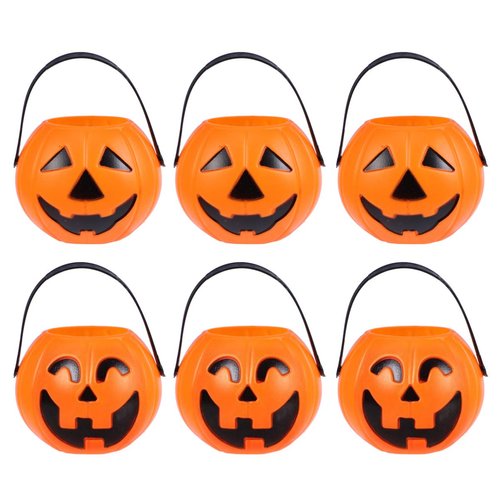 STOBOK 6pcs Halloween Pumpkin Bucket Trick or Treat Candy Basket Candy Holders for Girls Boys Hal...