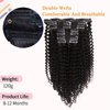 Vanalia Kinkys curly hair clip in extensions,3C 4A Clip ins Natural Black, 100% Remy Human Hair 120 Gram 7 Pieces 18 Clips for African American Black Women Kinky Curly 14 Inch