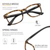 LAMBBAA Vintage Square Progressive Multifocal Presbyopic Glasses, Anti-Blue Light Glasses for Men Women Readers (Dark Tortoise +0.00/+1.25 Magnification)