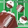 100 Pcs Football Party Supplies,Football Tableware Set with 25Paper Dinner Plates,25Dessert Plates,25Forks,25Napkins for Football Birthday Party and Super Bowl Game Day Decorations