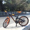 Ailejia Alloy Mountain Bicycle Ornament Model Bike Cake Topper Racing Bike Mountain Finger Bicycle Toy Mini Bicycle Vehicles Party Decorations Crafts for Home (Black Orange)