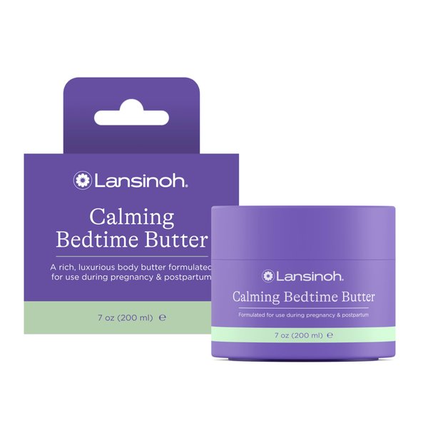 Lansinoh Magnesium Bedtime Butter Body Lotion for Pregnant Moms, Calm Magnesium Lotion for Aching Muscles, Lotion for Women & Soothing Massage Sleep Aid, Promote Relaxation, Help Ease Cramps, 7 oz.