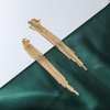 Long Tassel Clip On Dangle Earrings Gold Punk Sleek Metal Chain Clip Earrings Statement Wedding Bridesmaid Jewelry
