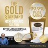 Gold Standard Organic Sulfur Crystals 1lb - 99.9% Pure MSM Crystals - Largest Granular Flakes Sulfur - 3rd Party Tested MSM Powder