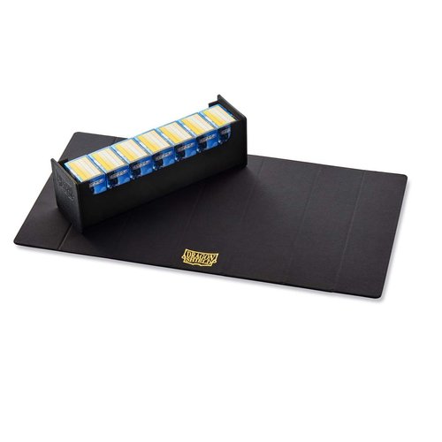 Dragon Shield Magic Carpet 500+ Black & Black Durable Magnetic Leather Deck Box Storage Case Protector
