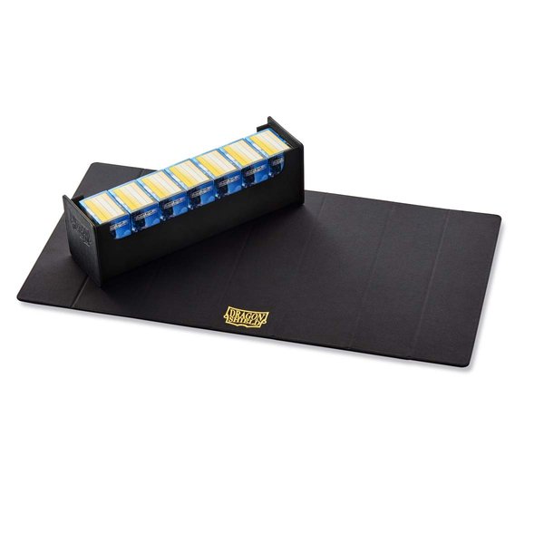Dragon Shield Magic Carpet 500+ Black & Black Durable Magnetic Leather Deck Box Storage Case Protector