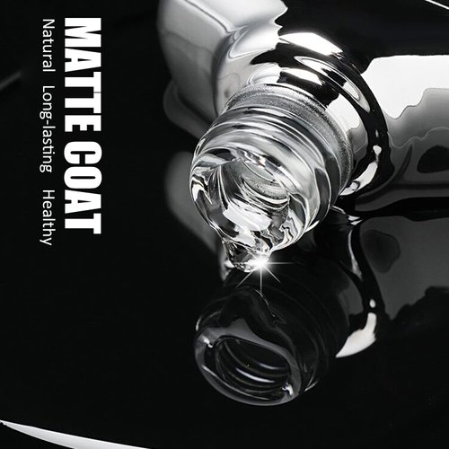 Vishine Matte Gel Top Coat, 16ml Gel No Wipe Matte Top Coat Soak Off Nail Lamp Gel Nail Polish Matte Finish Long-lasting for Nail Art DIY Home Nail Salon