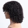Mjiokii Bob Wigs Human Hair 180% Density Glueless Jerry Curly Short Bob Wig Human Hair None Lace Front Wigs With Bangs Machine Made Bob Wigs Human Hair 12 inch Black Wig