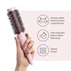 F3 Systems Magic Curling Dry Roll Hair Brush, Cut Drying Time, Professional Round Brush, Great Blowout, Medium Barrel, Quick Styling, Blowout Volume, Ionic Thermal Barrel, Volumizer, Wave Styler,Pink