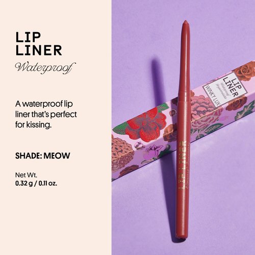Winky Lux Lip Liner, Waterproof Lip Liner, Demi Matte Lip Liner Pencil, Mauve and Brown Lip Liners, Use with Matte Lipstick, Meow