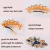 Sankuwen Floral Rhinestone Hairpin Luxury Crystal Flower Hair Barrette Clip (Gray-Blue)